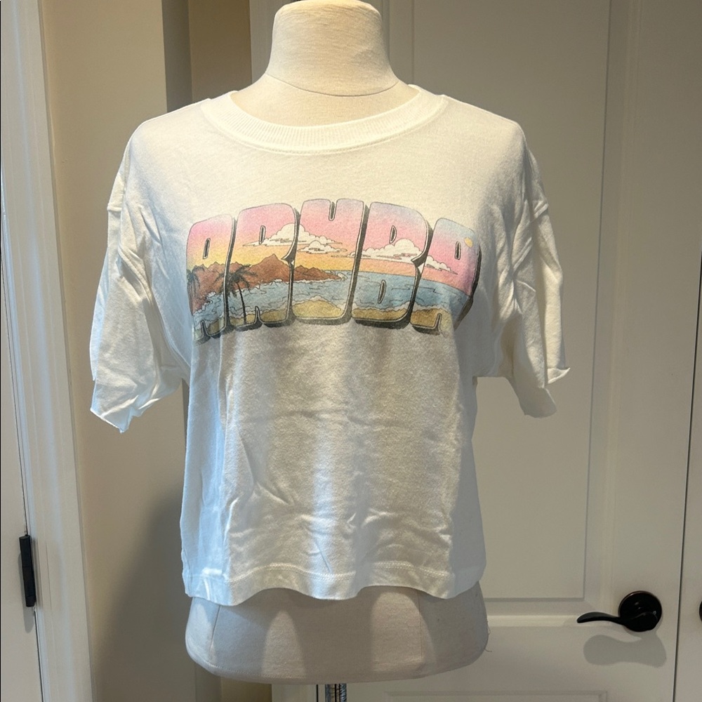 American Eagle Outfitters White Graphic Tee